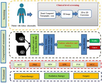 A framework to distinguish healthy/cancer renal CT images using the fused deep features